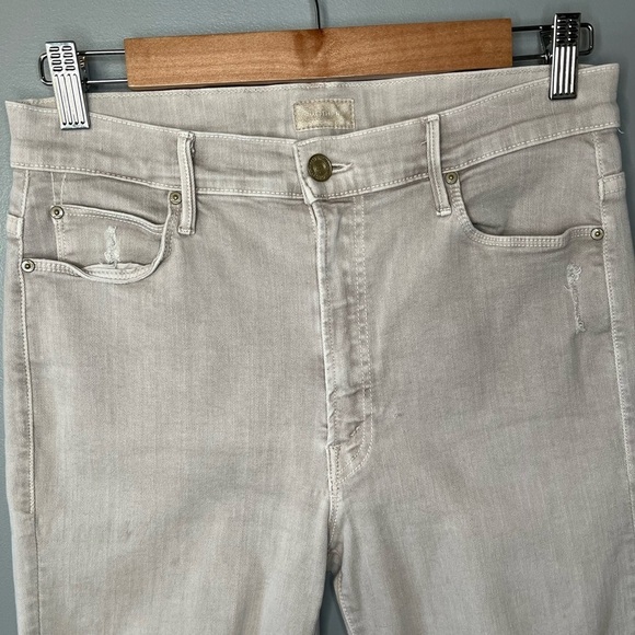 MOTHER Stunner Zip Ankle Step Fray Sexy Just Walked Into Town Sandy Beige - Picture 7 of 14